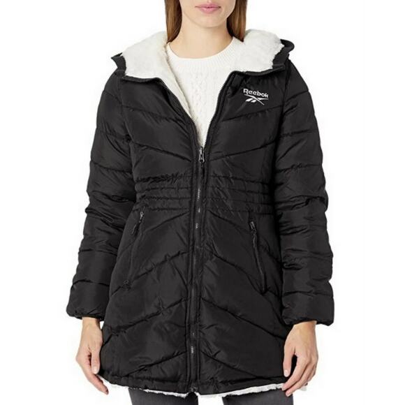 NEW Reebok Women's Reversible Puffer Anorak Sherpa Lined Jacket XL - Picture 9 of 12